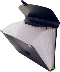 Портфель Бюрократ -BPP13BLCK 13 отдел. A4 пластик 0.7мм черный