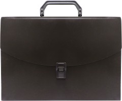 Портфель Бюрократ -BPP13BLCK 13 отдел. A4 пластик 0.7мм черный