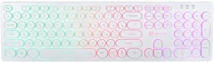 Клавиатура Оклик 420MRL белый USB slim Multimedia LED