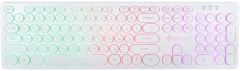 Клавиатура Оклик 420MRL белый USB slim Multimedia LED (1091227) кабель 1.5м