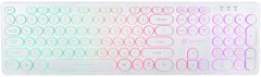 Клавиатура Оклик 420MRL белый USB slim Multimedia LED (1091227) кабель 1.5м