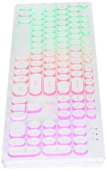 Клавиатура Оклик 420MRL белый USB slim Multimedia LED (1091227) кабель 1.5м