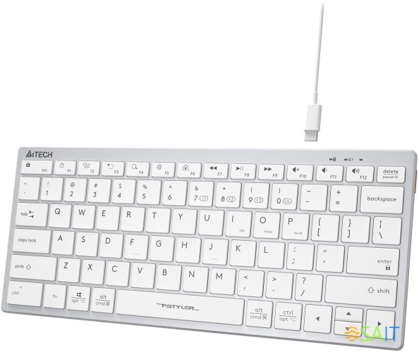 Клавиатура A4Tech Fstyler FBX51C белый USB беспроводная BT/Radio slim Multimedia для ноутбука (FBX51C WHITE)