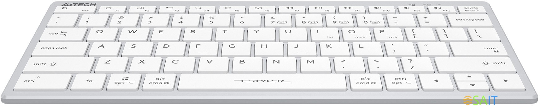 Клавиатура A4Tech Fstyler FBX51C белый USB беспроводная BT/Radio slim Multimedia для ноутбука (FBX51C WHITE)