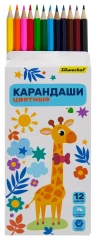Карандаши цв. Silwerhof Веселые друзья 2.65мм шестигран. дерево ассорти 12цв. коробка/европод.