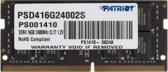 Память DDR4 16Gb 2400MHz Patriot PSD416G24002S RTL PC4-19200 CL17 SO-DIMM 260-pin 1.2В dual rank Ret