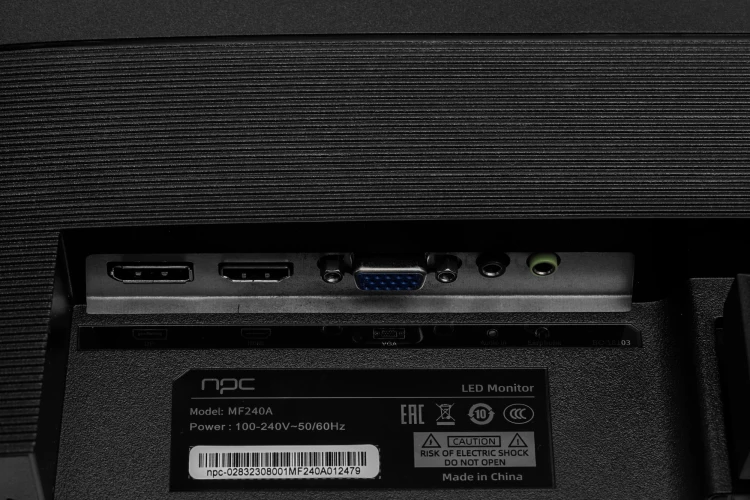 Монитор NPC 23.8" MF240A черный IPS LED 5ms 16:9 HDMI M/M 250cd 178гр/178гр 1920x1080 75Hz G-Sync VGA DP FHD 3.12кг