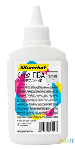Клей ПВА Silwerhof 1203405 125гр универсальный