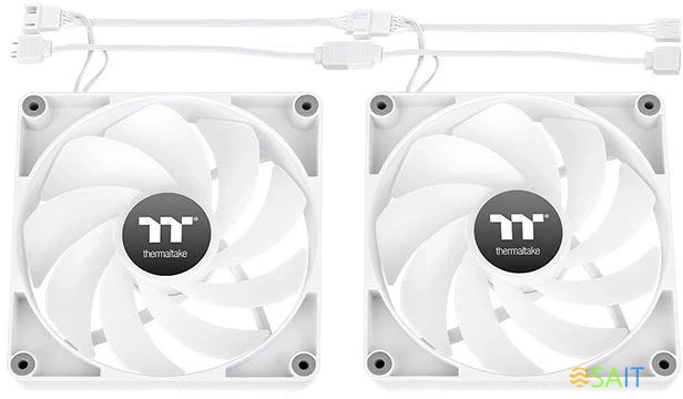 Вентилятор для корпуса Thermaltake CT120 Sync Reverse ARGB 120х120x25 белый 4-pin 31.2дБ (упак.:2шт) (CL-F175-PL12SW-A) Ret