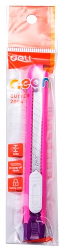 Нож канцелярский Deli E2054 шир.лез.9мм фиксатор ассорти