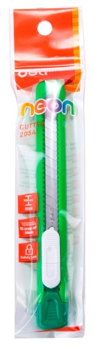 Нож канцелярский Deli E2054 шир.лез.9мм фиксатор ассорти