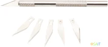 Резак-скальпель Silwerhof Create 5 сменных лезвий металл