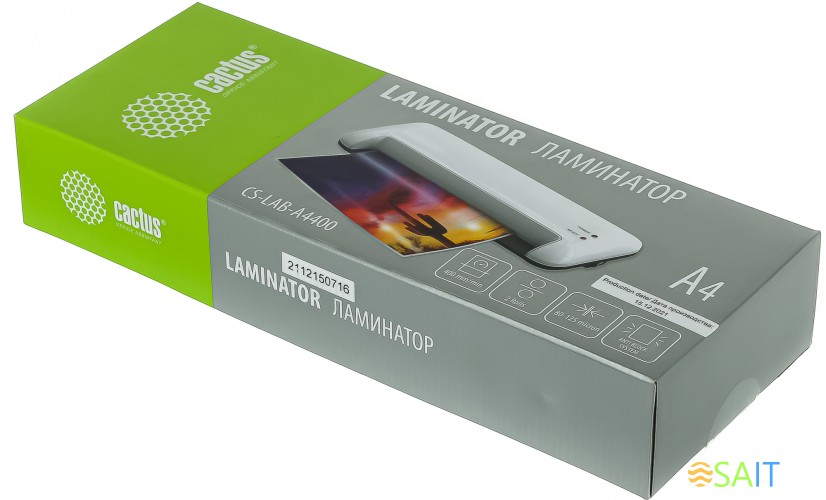 Ламинатор Cactus CS-LAB-A4400 белый A4 (80-125мкм) 40см/мин (2вал.) лам.фото
