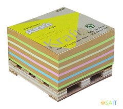 Блок самоклеящийся бумажный Stick`n 21817 76x76мм 400лист. пастель+крафт Kraft Notes &quot;палета&quot;
