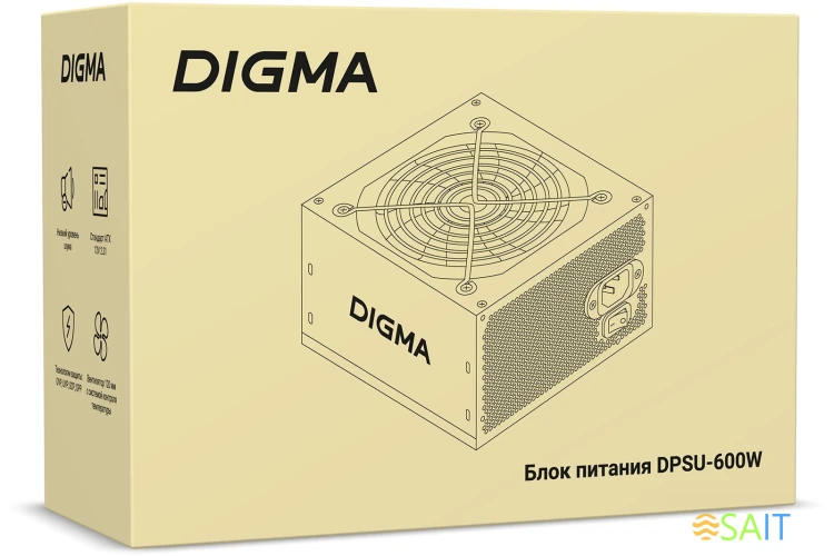 Блок питания Digma ATX 600W DPSU-600W (20+4pin) 120mm fan 4xSATA RTL