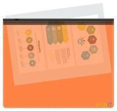 Папка на молнии ZIP Бюрократ Double Neon DNEBPM5AORBL A5 полипропилен 0.15мм оранжевый цвет молнии черный