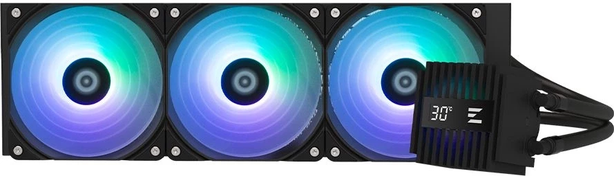 Система водяного охлаждения Zalman Alpha2 A36 ARGB Soc-AM5/AM4/1151/1200/2066/2011/1700 черный 4-pin 29.7dB Al LCD 350W Ret (ALPHA2 A36 BLACK)