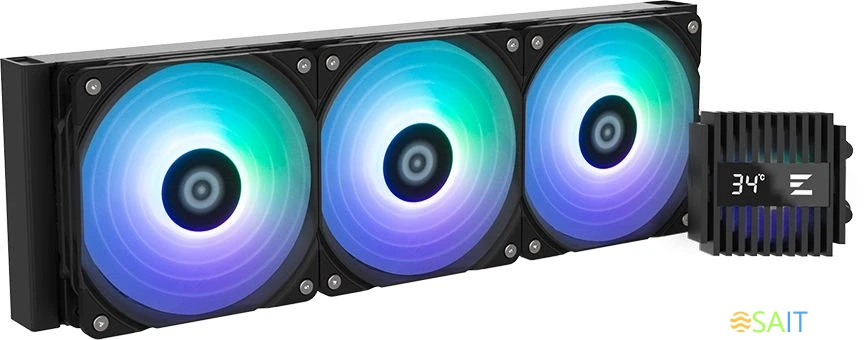 Система водяного охлаждения Zalman Alpha2 A36 ARGB Soc-AM5/AM4/1151/1200/2066/2011/1700 черный 4-pin 29.7dB Al LCD 350W Ret (ALPHA2 A36 BLACK)