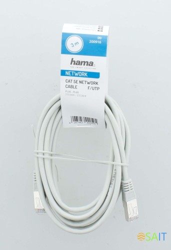 Кабель Hama H-200916 RJ-45 (f) RJ-45 (m) 3м (00200916) серый