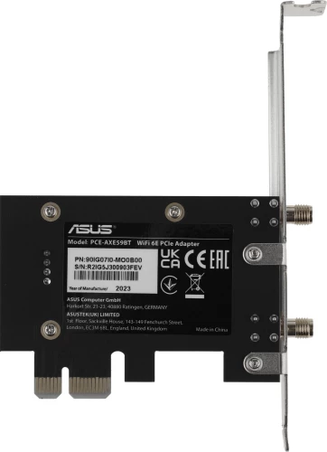 Сетевой адаптер Wi-Fi + Bluetooth Asus PCE-AXE59BT AXE5400 PCI Express x1 2ант.