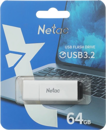 Флеш Диск Netac 64GB U185 NT03U185N-064G-32WH USB3.0 белый