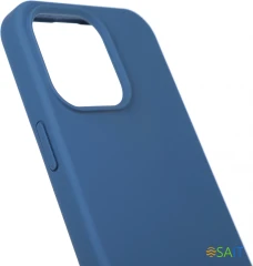 Чехол (клип-кейс) Deppa для Apple iPhone 15 Pro Max Liquid Silicone синий
