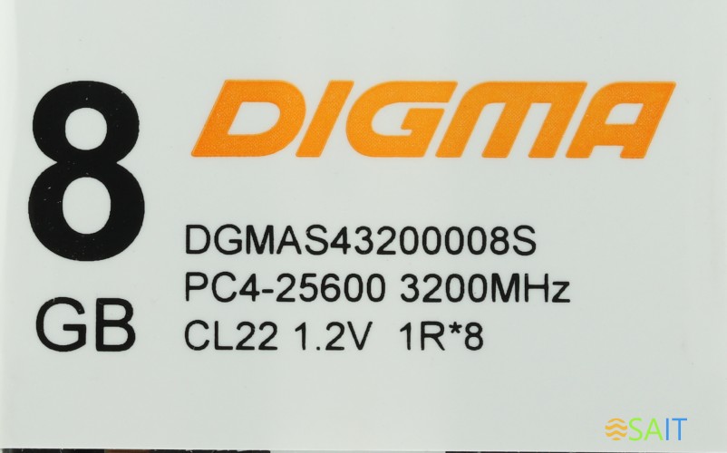 Память DDR4 8Gb 3200MHz Digma DGMAS43200008S RTL PC4-25600 CL22 SO-DIMM 260-pin 1.2В single rank Ret