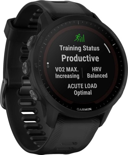Смарт-часы Garmin Forerunner 955 33мм 1.3" корп.черный рем.черный разм.брасл.:130-220мм (010-02638-30)