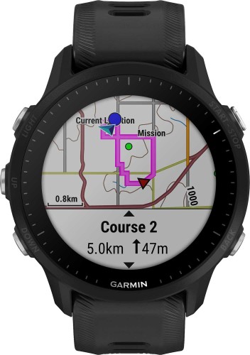 Смарт-часы Garmin Forerunner 955 33мм 1.3" корп.черный рем.черный разм.брасл.:130-220мм (010-02638-30)
