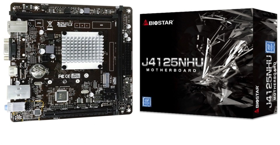 Материнская плата Biostar J4125NHU 2xDDR4 mini-ITX AC`97 8ch(7.1) GbLAN+VGA+HDMI