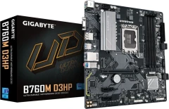 Материнская плата Gigabyte B760M D3HP Soc-1700 Intel B760 4xDDR5 mATX AC`97 8ch(7.1) GbLAN RAID+VGA+HDMI+DP
