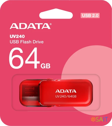 Флеш Диск A-Data 64GB UV240 AUV240-64G-RRD USB2.0 красный