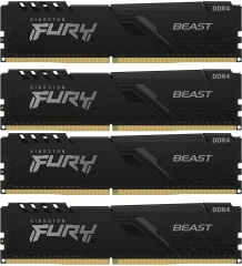 Память DDR4 4x32GB 3200MHz Kingston KF432C16BBK4/128 Fury Beast Black RTL Gaming PC4-25600 CL16 DIMM 288-pin 1.35В dual rank с радиатором Ret