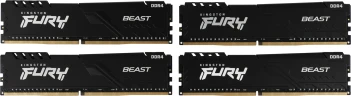 Память DDR4 4x32GB 3200MHz Kingston KF432C16BBK4/128 Fury Beast Black RTL Gaming PC4-25600 CL16 DIMM 288-pin 1.35В dual rank с радиатором Ret