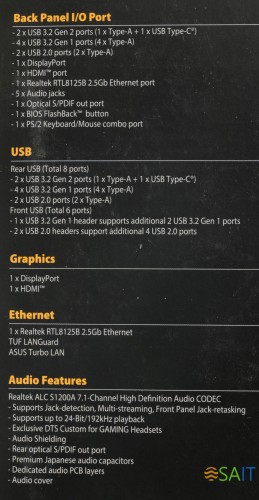 Материнская плата Asus TUF GAMING B550M-PLUS Soc-AM4 AMD B550 4xDDR4 mATX AC`97 8ch(7.1) 2.5Gg RAID+HDMI+DP