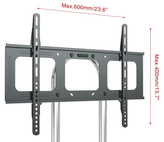 Стойка для телевизора Cactus CS-ST04H черный 37"-70" макс.45кг напольный мобильный