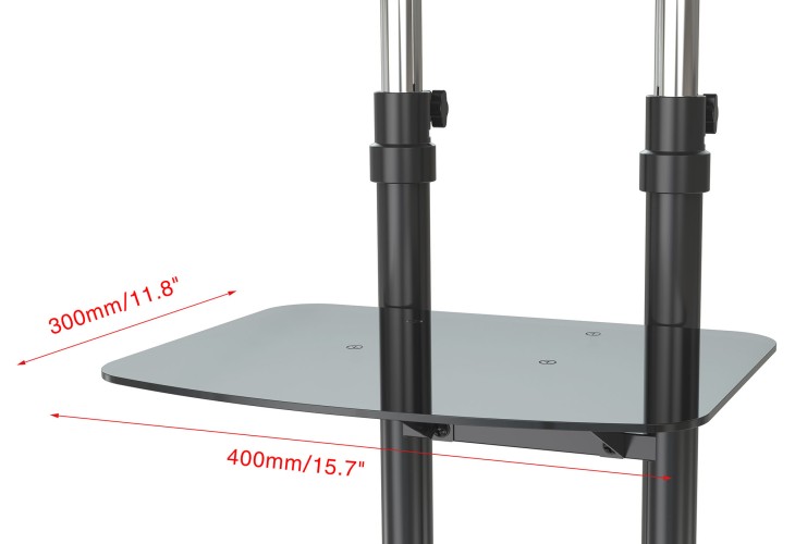 Стойка для телевизора Cactus CS-ST04H черный 37"-70" макс.45кг напольный мобильный