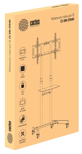Стойка для телевизора Cactus CS-ST04H черный 37"-70" макс.45кг напольный мобильный