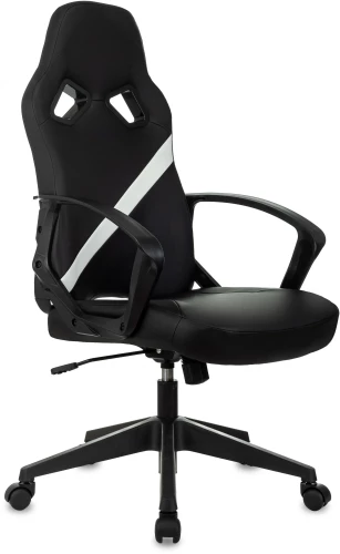 Кресло игровое Zombie 300 черный/белый эко.кожа с подголов. крестов. пластик пластик черный