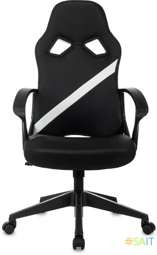 Кресло игровое Zombie 300 черный/белый эко.кожа с подголов. крестов. пластик пластик черный