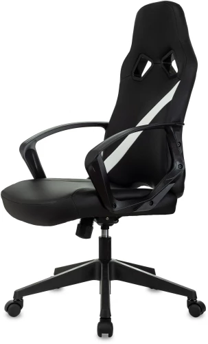 Кресло игровое Zombie 300 черный/белый эко.кожа с подголов. крестов. пластик пластик черный