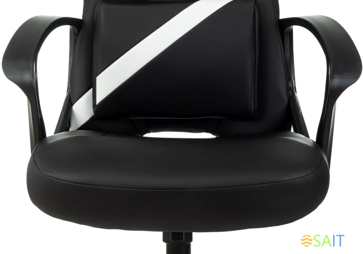 Кресло игровое Zombie 300 черный/белый эко.кожа с подголов. крестов. пластик пластик черный