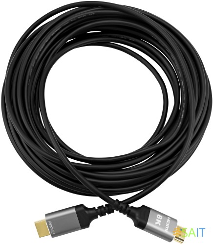 Кабель аудио-видео Digma HDMI 2.1 AOC HDMI (m)/HDMI (m) 50м. позолоч.конт. черный (HDMI-AOC2.1-50)