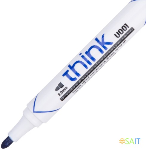 Маркер для досок Deli EU00130 Think круглый пиш. наконечник 2мм синий
