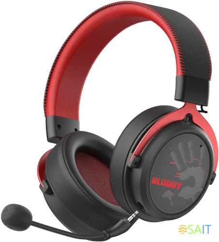 Наушники с микрофоном A4Tech Bloody MR590 Sports красный/черный 1.5м мониторные BT/Radio/3.5mm оголовье (MR590+ WIRED/SPORT RED)