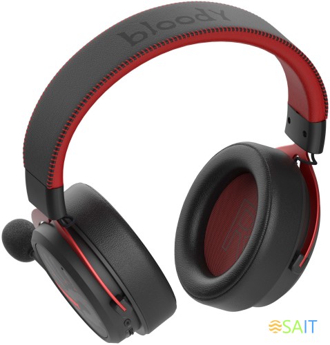 Наушники с микрофоном A4Tech Bloody MR590 Sports красный/черный 1.5м мониторные BT/Radio/3.5mm оголовье (MR590+ WIRED/SPORT RED)