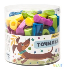 Точилка для карандашей ручная Silwerhof Simple Веселые друзья 1 отверстие пластик ассорти