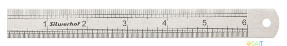 Линейка Silwerhof 160164 сталь нержавеющая дл.15см двухсторонняя шкала