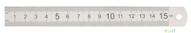 Линейка Silwerhof 160164 сталь нержавеющая дл.15см двухсторонняя шкала