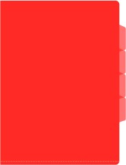 Папка-уголок Бюрократ -E356RED 3 уровн. A4 пластик 0.15мм красный